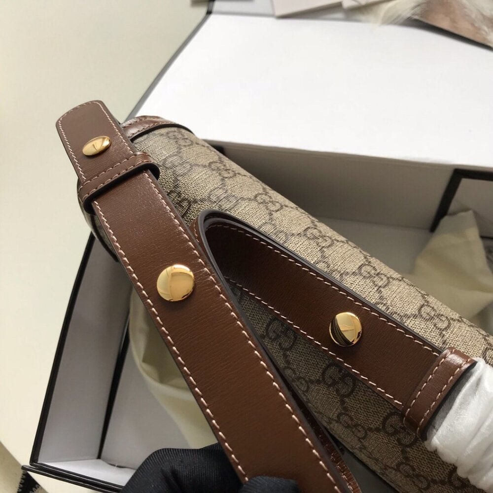 mint condition GUCCI 1955 HORSEBIT SHOULDER BAG GG supreme/brown - Picture 6 of 9